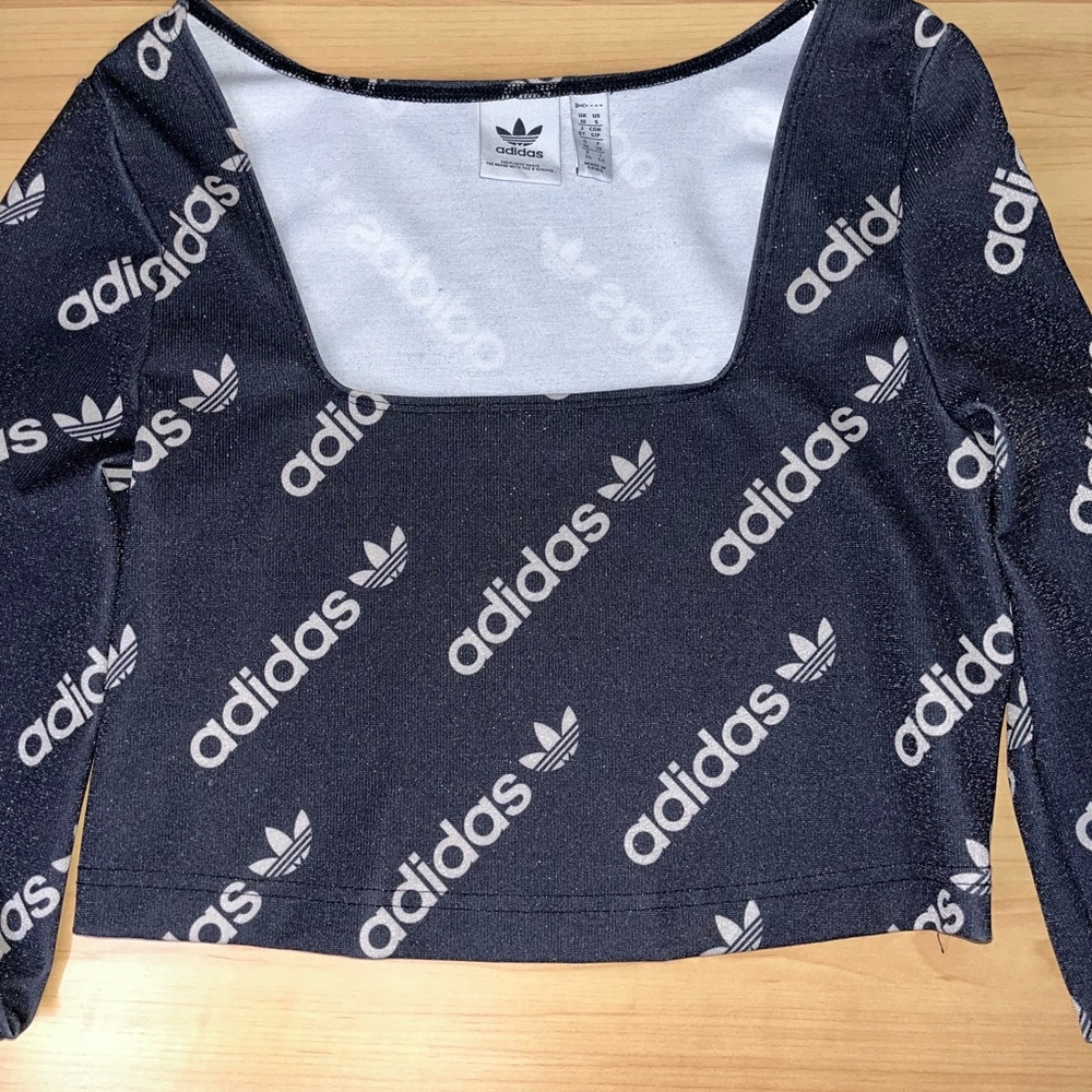 Adidas Originals Long Sleeve Sparkle Crop Top